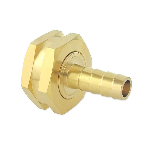 Three Eighths Inch Barb To Three Quarters Inch GHT Female Garden Hose Adapter Heavy Duty Brass Connectors with Stainless Clamps