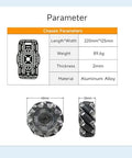 Omnidirectional 4WD Robot Car Chassis Kit parameters with 68mm Mecanum wheels, 220mm x 125mm aluminum platform for STEM education.