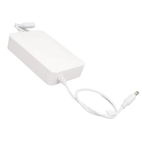 Slick Mini Ups Battery Backup With 4400mah Reserve For Smooth Emergency Power Transfer, compact white unit with dc cable.