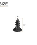 Close-up of #4 x 1/4 inch black flathead wood screw, part of Ridiculously Strong One Hundred Pack Of Number Four By Quarter Inch Black Flathead Wood Screws Tough Self Tapping Fasteners Kickass Hardware For Diy Projects And Cabinetry.