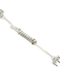 Fencing Epee Body Cord 1.6m Transparent Replacement Wire With Metal Connectors, flexible coil design visible