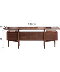 Kick Your Home Office Up A Notch With This Rock Solid Chinese Walnut Computer Desk, Boasting Smooth Hand Rubbed Surfaces, Massive Workspace Area, And Sleek Contemporary Styling Tailored For Everyday Hustle, dimensions 182cm x 76cm x 82cm.