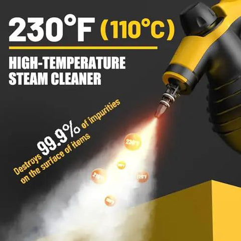Powerful Handheld Steam Cleaner With 1050W Quick Heat In 3 To 5 Minutes steaming 230°F with nozzle ejecting steam