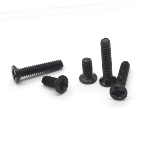 Miniature Screw Kit For Glasses, Watches And Electronics With Countersunk Round Head Screws displayed on white background