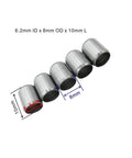 5 Pack Bike Locating Dowel Pins 6.2x8x10mm for Motorcycle Engine Cylinder Head Assembly, showing dimensions and alignment