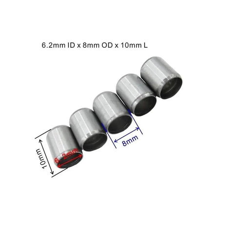 5 Pack Bike Locating Dowel Pins 6.2x8x10mm for Motorcycle Engine Cylinder Head Assembly, showing dimensions and alignment
