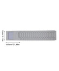 Expandable Plastic Card Holder And Multi Grid Desk Organizer, gray plastic with 16 slots, 55.8cm long, for storing tags neatly.
