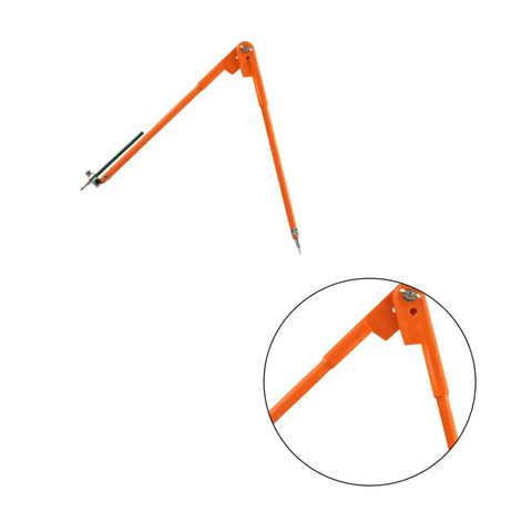 Premium Adjustable Scribing Compass For Fine Woodworkers Solid Zinc Alloy Center Marking Tool in bright orange color.