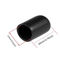 Round Rubber End Caps Set Of 100 For 1/2 Inch Inner Diameter 12mm Vinyl Flexible Screw Thread Protectors Black For Metal Tubing Rod Bolts Furniture Feet Cables, 12mm x 20mm