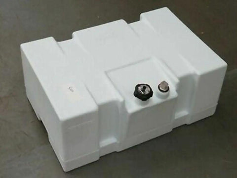 Topside Gas Tank For Boats 22 Gallon 83 Liter White Rotationally Molded Poly Tank With UV Stabilized Resin Topsides Mount