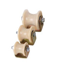 Heavy Duty Nylon Track Rollers With Double Ball Bearings Built Like A Tank For Sliding Doors And Rolling Gates Smooth Gliding C Type Arc Groove Sheaves Handles Wire Rope Rails Without Sweat, set of three sizes.