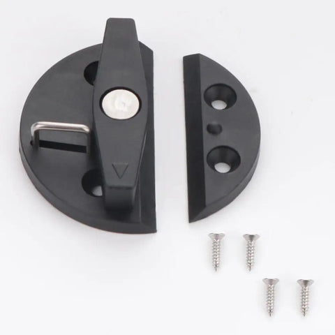 2 Pack Boat Door Hatch 2-1/4 Inch Round Turn Twist Button Catch Latch For Doors Cabinets Marine Grade Nylon Black set