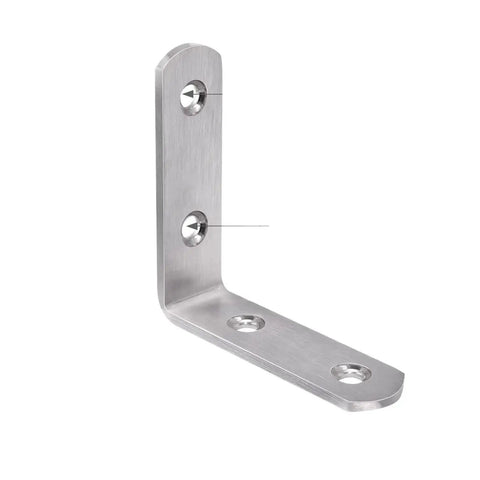 Heavy Duty Stainless Steel L Brackets For Wood Shelves And Furniture, rust proof right angle corner bracket with mounting holes.