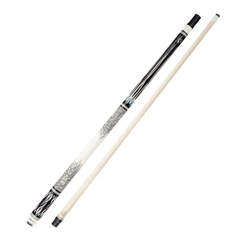 Premium Pool Billiard Cue Crafted From Top Grade Maple Shaft With Comfortable Leather Handle, detailed design.