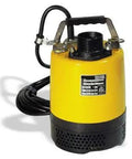 Heavy Duty Single Phase Submersible Pump 1Hp 220V 60Hz in yellow color, designed for efficient dewatering and handling solid particles.