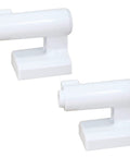 2 Pack White French Door Hinge Replacement DA61-08305A Compatible With Samsung Refrigerator Models, showing smooth white plastic structure.