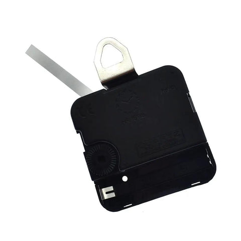 55mm Diy Quartz Wall Clock Movement Replacement Kit With 115mm Hands For Easy Diy Clock Repairs And Custom Projects Includes No Hassle Quiet Sweep Mechanism Durable Build And Simple Installation showing black movement unit with metal hook