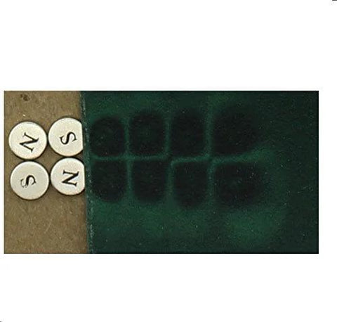 Magnetic Viewing Film For Science Class And Home Experiments 3 By 4 Inches Visualize Magnetic Field Lines with magnets on green film