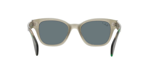 Unisex Square Sunglasses With Transparent Green Frame And Dark Blue Polarized Lenses For 100 Percent UV Protection, front view