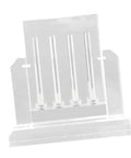 Transparent Acrylic Car Oil Quality Comparator Stand Four Hole Design For Quick Visual Oil Color And Level Check In Workshops Garages And Performance Tuning, clear acrylic front view