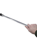 Hand holding 120 Tooth Ratcheting Wrench Set With Extra Long Flexible Design And 180 Degree Rotating Heads On Both Ends Spline