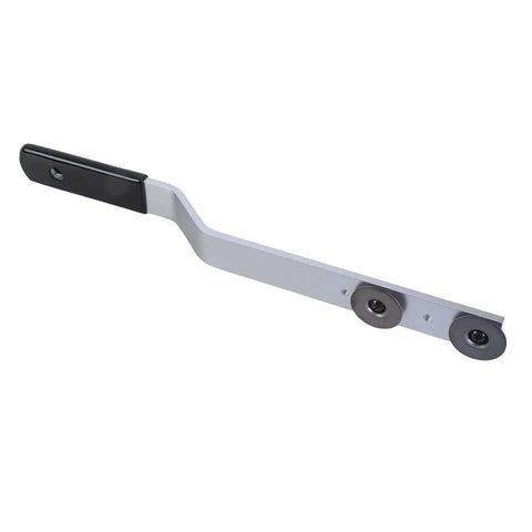 Duct Stretcher Tool For HVAC Installations And Repairs with offset handle and sliding washers, ideal for precise metal sheet shaping.