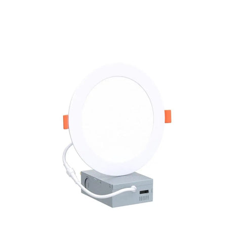 6 Inch Recessed LED Downlight With Junction Box, 6 CCTs From 2500K To 5000K, Dimmable And ETL Certified, 1100 Lumens, 12W Equal 110W