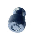 Solid Cold-Forged Wheel Lug Nut Kit Built For Jeeps Wranglers With Secure Locking Design To Boost Your Ride Stability And Stop Any Thieves From Stealing Your Rims With Easy Install. black steel wheel lock lug nut, front view