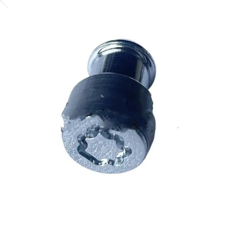Solid Cold-Forged Wheel Lug Nut Kit Built For Jeeps Wranglers With Secure Locking Design To Boost Your Ride Stability And Stop Any Thieves From Stealing Your Rims With Easy Install. black steel wheel lock lug nut, front view