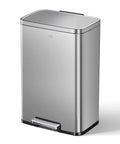 Matte Stainless Steel Step Trash Can With Hands Free Foot Pedal And Inner Liner 50 Liter 13.2 Gallon Fingerprint Resistant Finish