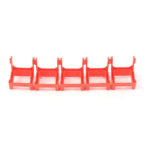 Heavy Duty Wall Mounted Spray Bottle Caddy With Five Reinforced Steel Hooks For Garage Organization Watering Cans Abrasives And Mobile Detailing Rig, red plastic holder.