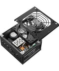 V850 SFX Gold 850W Fully Modular ITX Power Supply for Small Form Factor Builds shown with partial open case view