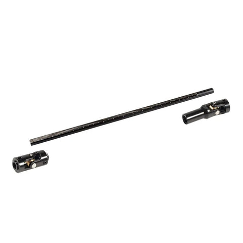 Stainless Steel Front And Rear Driveshafts For 1/10 Scale RC Crawlers, 68 To 229mm Adjustable, Cut To Length, Two Piece Set, Heavy Duty Shaft Kit For Capra GSPEED Element LCG Rigs And DIY Scalers, black stainless steel driveshaft set