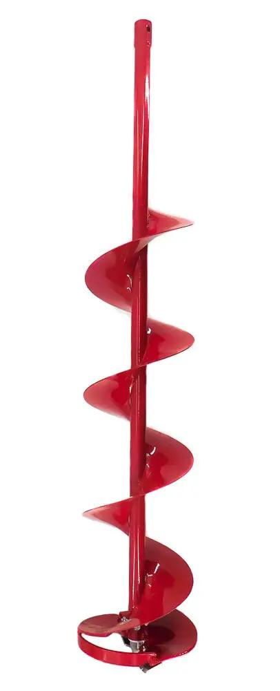 8 Inch Ice Auger For Ice Fishing With Interchangeable Stainless Steel Blades And Power Head Attachment, red auger bit.