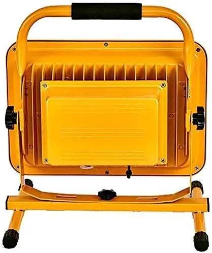 Back view of Heavy Duty 100W Rechargeable LED Floodlight With 270 Degree Swivel Bracket And Solid Aluminum Construction Waterproof Ip65 Rated.