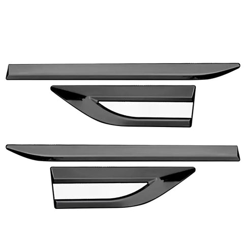 Glossy Side Fender Vents Trim Covers For Tesla Cybertruck in premium black finish, designed to protect against debris.