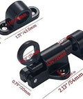 Dead Tight Automatic Sliding Door Lock Spring Bolt Latch Heavy Duty Aluminum Alloy Home Gate Window Safety Catch with pull ring and measurements.