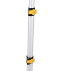 Digital Measuring Wheel With Backlit Display, close-up of the aluminum pole with yellow locking mechanism.