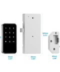 Heavy Duty RFID Lock For Gym Lockers With Password And Keycard Access Secure Cabinet Padlock For Office Drawers size dimensions shown