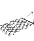 Drag Harrow For Tractor ATV And UTV Use Heavy Duty Chain Harrow With 69 Teeth 4 Ft By 4 Ft shown at angle.