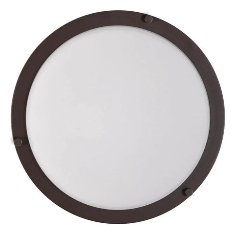 Jordan 14 Inch LED Flush Mount In Satin Bronze With Opal Glass Diffuser, Dimmable From Fifteen To One Hundred Percent, 1700 Lumens