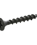 Handyman Ready Number 6 By 1 Inch 4 Phillips Bugle Head Drywall Screws with Matte Black Phosphate Coating viewed at an angle.