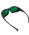 Heavy Duty Laser Safety Glasses Shielding Eyes From Blue Red And Infrared Beams At 450Nm 650Nm 808Nm 980Nm side view with green tints