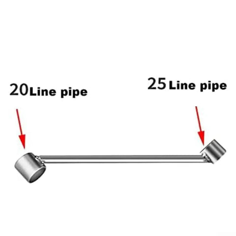 Heavy Duty Silver Pvc Pipe Bender Spring Wire Tool for 16Mm To 32Mm Aluminum Plastic Tubes showing 20mm and 25mm pipe ends.