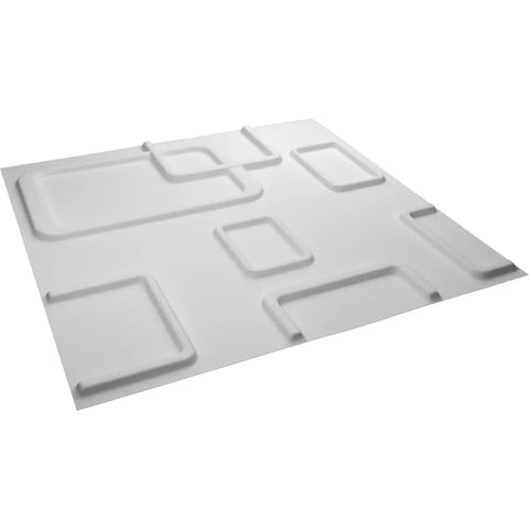 Odessa EnduraWall 3D Decorative Wall Panels 19 5 8 In W X 19 5 8 In H White showing textured faux stone look