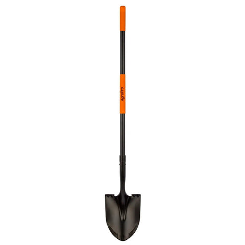 Heavy Duty Workhorse Shovel With 58 Inch Length, Rust Resistant High Carbon Steel Blade, Fiberglass Handle With Riveted Bond