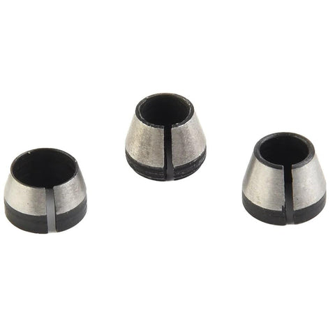 Three Piece Collet Chuck Set 6mm 6.35mm 8mm For Engraving Trimming Machines, precision hardened steel tools