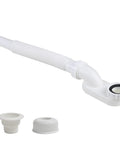 Flexible Bathtub Drain Pipe With Super Sleek Low Profile Flat 1 1/2 Inch P Trap with connecting pieces shown.