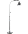 Flexi Vision Floor Lamp In Silver With Adjustable Arm For Reading And Task Lighting Chrome Finish Modern Sleek Design