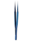 Titanium Alloy Precision Tweezers for Microsoldering and Phone Board Repair, Anti Corrosive Anti Magnetic, 0.15mm Tip, Great for Fingerprint Line, Wire Welding, and Delicate Motherboard Work, Pointed Toe, Compact 2.1 Inch Length, blue titanium tweezers